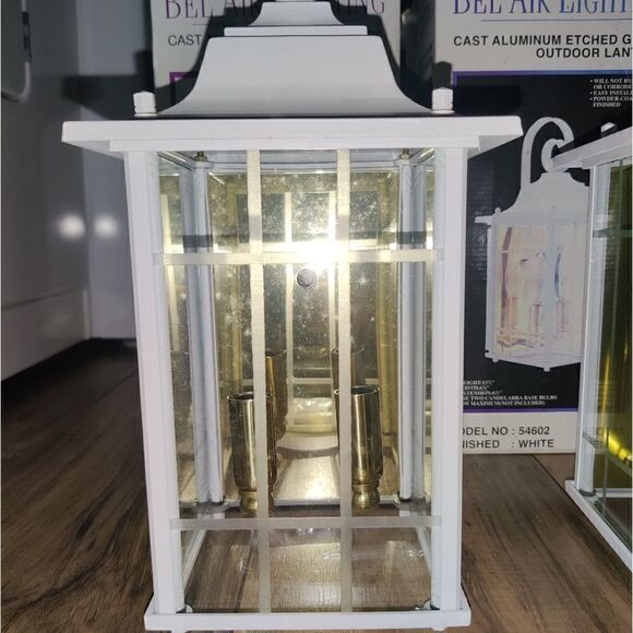 Set Of 2 Bel Air Lighting Outdoor Lantern Cast Al - Picture 2 of 9